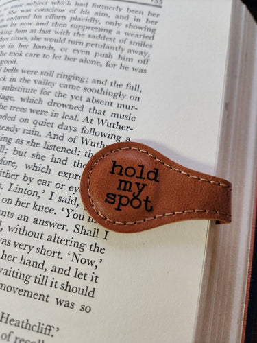 Hold My Spot Magnetic Leather Bookmark - Bookmark - Charm and Char